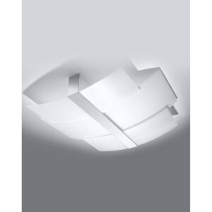 Plafon CELIA nowoczesna lampa sufitowa białe szkło stal chrom E27 LED SOLLUX LIGHTING