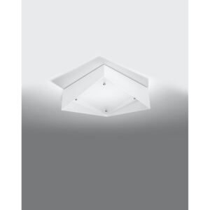Plafon AVIOR biała nowoczesna lampa sufitowa białe szkło stal moduł LED SOLLUX LIGHTING