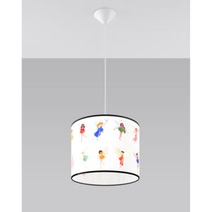Lampa wisząca WRÓŻKI 30 abażur do pokoju dziecięcego kolorowy E27 LED nowoczesny zwis SOLLUX LIGHTNIG