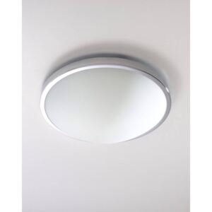 Plafon SOLAR 30 chrom białe szkło lampa sufitowa okrągła E27 LED SOLLUX LIGHTING