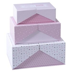 ATMOSHERA Komplet 3 pudełek SURPRISE do przechowywania, różowy