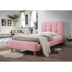 Łóżko Tiffany 90 Różowy + Materac Family Max