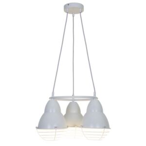 Minimalistyczna Lampa Wisząca BUGATTI III Zwis Sufitowy Metalowy Biały Ciekawy Wzór Styl Loft Oryginalna Oprawa Oświetlenie Auhilon