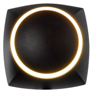 Subtelny Kwadratowy Kinkiet NIKKO BL Czarna Lampa Ścienna Metalowa Oprawa Zintegrowane Źródło Światła LED Oświetlenie Auhilon