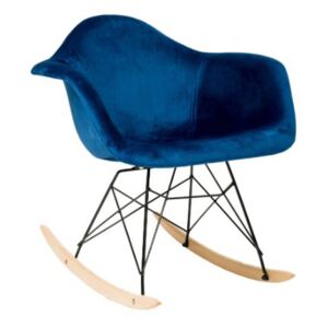 Krzesło Skandynawskie Bujane- Art106C - Welur Niebieski