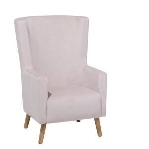 Fotel uszak różowy welurowy retro Beliani