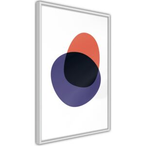 Plakat - Biały, pomarańczowy, fioletowy i czarny