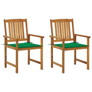 Krzesła reżyserskie z poduszkami, 2 szt., drewno akacjowe