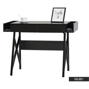 Biurko Boras czarne pod laptopa w minimalistycznym stylu