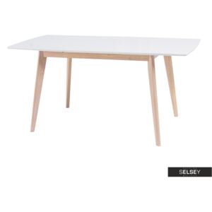Stół Mejls 120(160)x80 cm z bieloną podstawą