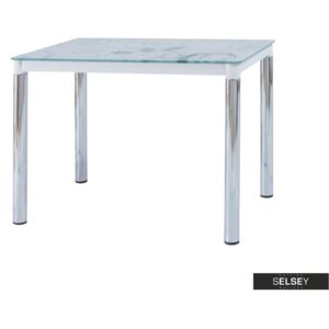 Stół Skast 100x60 cm biały na chromowanej podstawie