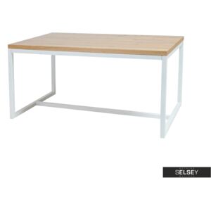 Stół Owens 150x90 cm z białą podstawą z poziomym wzmocnieniem