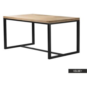 Stół Owens 180x90 cm z czarną podstawą z poziomym wzmocnieniem