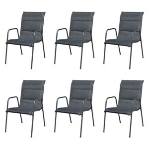 Krzesła ogodowe, 6 sztuk, czarne