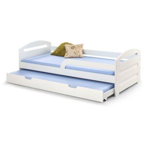 Białe łóżko rozsuwane 2-osobowe Sistel