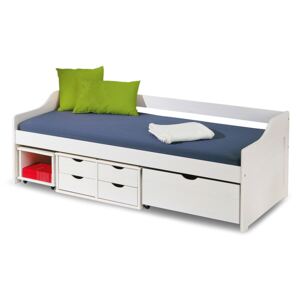 Białe łóżko z szufladami Nixer