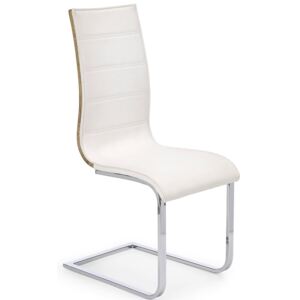 Krzesło metalowe Baster - białe + dąb sonoma