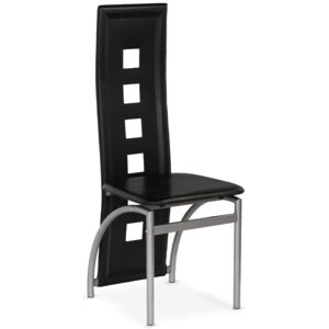 Tapicerowane czarne krzesło Bilios