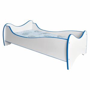 Łóżko z materacem Bister - biało niebieskie