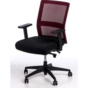 Fotel biurowy Twilt - czarno - bordowy