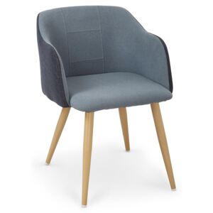 Krzesło kubełkowe z printem Limer - niebieskie