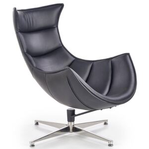 Skórzany fotel relaksacyjny Lavos - czarny