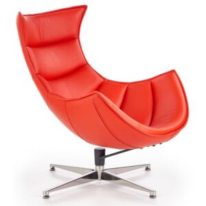 Skórzany fotel wypoczynkowy Lavos - czerwony