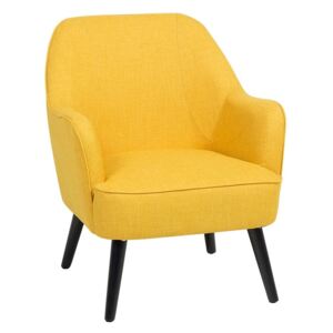 Fotel żółty - wypoczynkowy - do salonu - tapicerowany - LOKEN