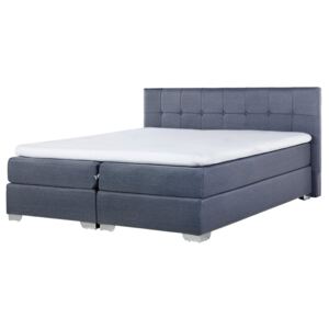 Łóżko szare - 160x200 cm - kontynentalne - podwójne - ADMIRAL