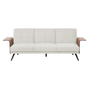 Sofa z funkcją spania tapicerowana beżowa HALTI