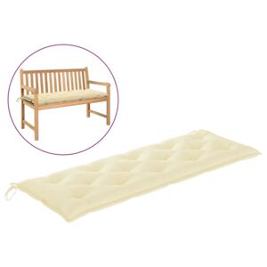 Poduszka na ławkę ogrodową, biała, 150x50x7 cm, tkanina