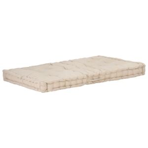 Poduszka na podłogę lub palety, bawełna, 120x80x10 cm, beżowa