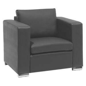 Skórzany fotel czarny - sofa - HELSINKI