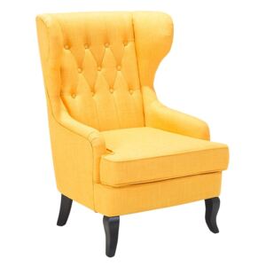 Fotel żółty - fotel wypoczynkowy - do salonu - tapicerowany - MOLDE