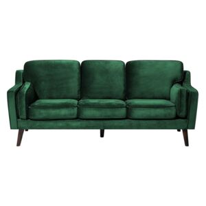 Sofa tapicerowana trzyosobowa welur zielona LOKKA