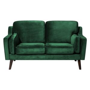 Sofa dwuosobowa tapicerowana welur zielona LOKKA