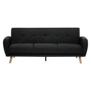 Sofa tapicerowana trzyosobowa czarna rozkładana FLORLI