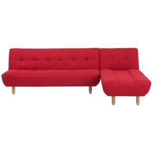 Sofa narożna tapicerowana czerwona ALSTEN