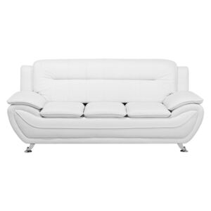 Sofa skóra ekologiczna trzyosobowa biała LEIRA