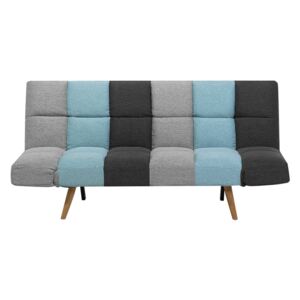Sofa tapicerowana szara/niebieska patchwork INGARO