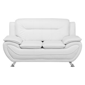 Sofa skóra ekologiczna dwuosobowa biała LEIRA