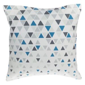 Poduszka dekoracyjna trójkąty niebieska/szara 45 x 45 cm