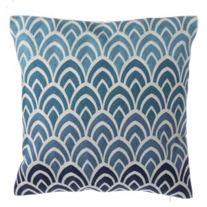 Poduszka dekoracyjna wzór ombre bawełniana niebieska 45 x 45 cm NIGELLA