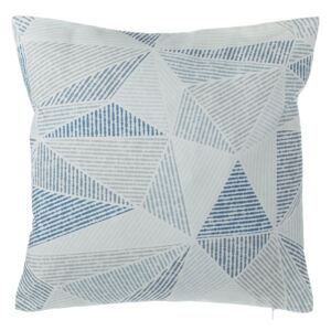 Poduszka dekoracyjna geometryczny wzór niebieska/szara 45 x 45 cm BRUNNERA