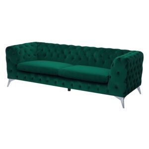 3-osobowa sofa welur zielona SOTRA