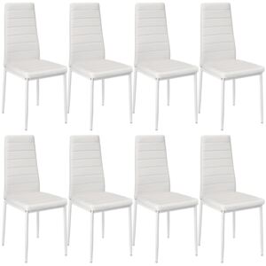 Tectake 404120 8 krzesła do jadalni, sztuczna skóra - biały