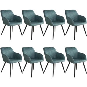 Tectake 404061 8x krzesło marilyn - niebiesko-czarne