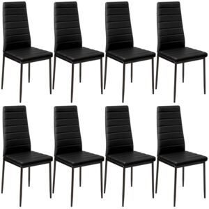 Tectake 404118 8 krzesła do jadalni, sztuczna skóra - czarny