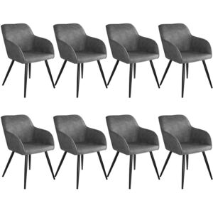 Tectake 404065 8x krzesło marilyn - szaro-czarne