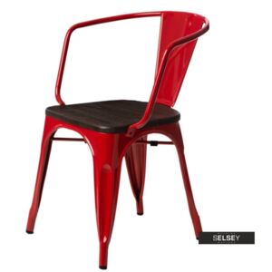 Krzesło Paris Arms Wood czerwone sosna szczotkowana